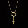 Thorn Crown Cross Necklace
