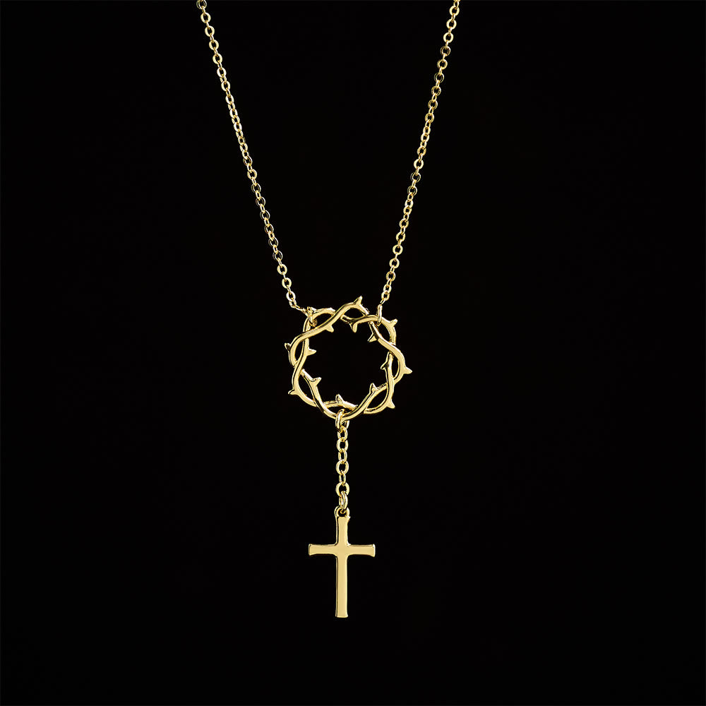 Thorn Crown Cross Necklace
