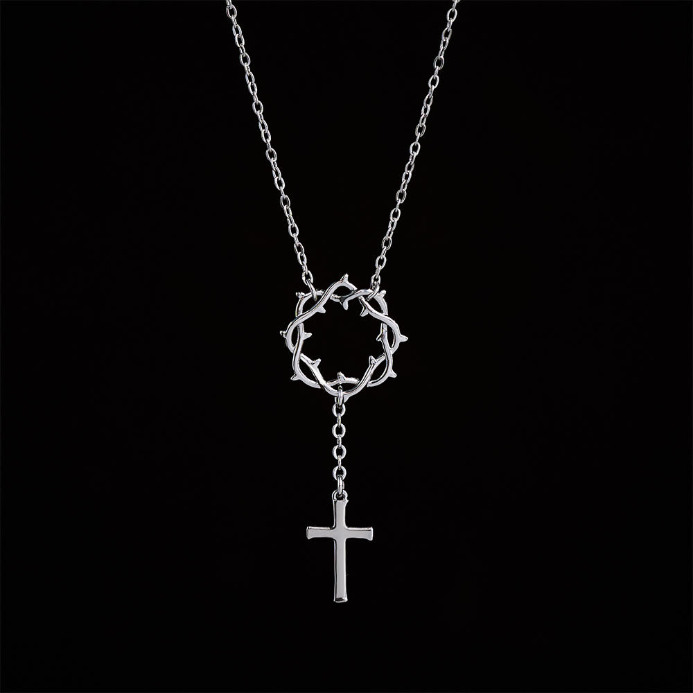 Thorn Crown Cross Necklace