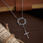 Thorn Crown Cross Necklace