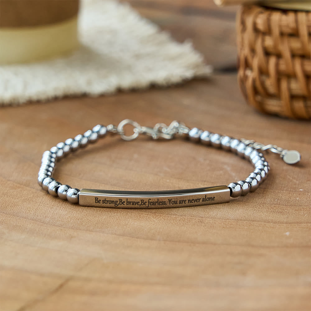 Strength & Courage Engraved Beaded Bracelet