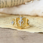 Two-Tone Crucifix Statement Ring