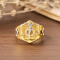 Two-Tone Crucifix Statement Ring