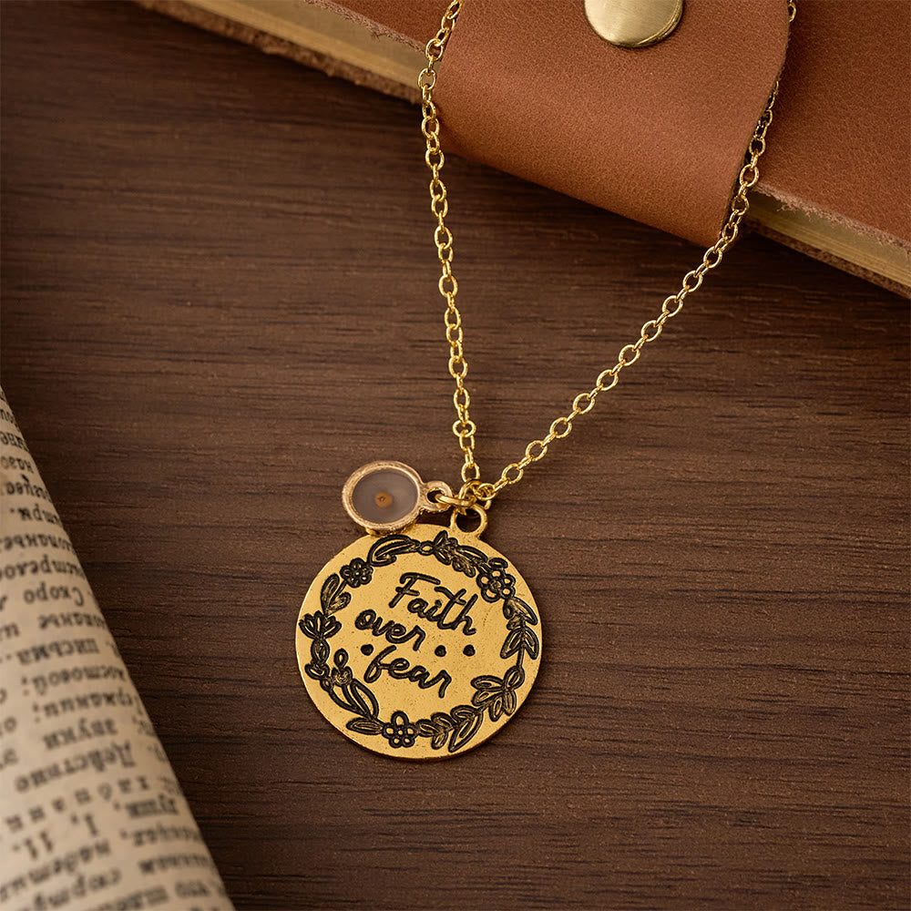 Faith Over Fear Mustard Seed Necklace