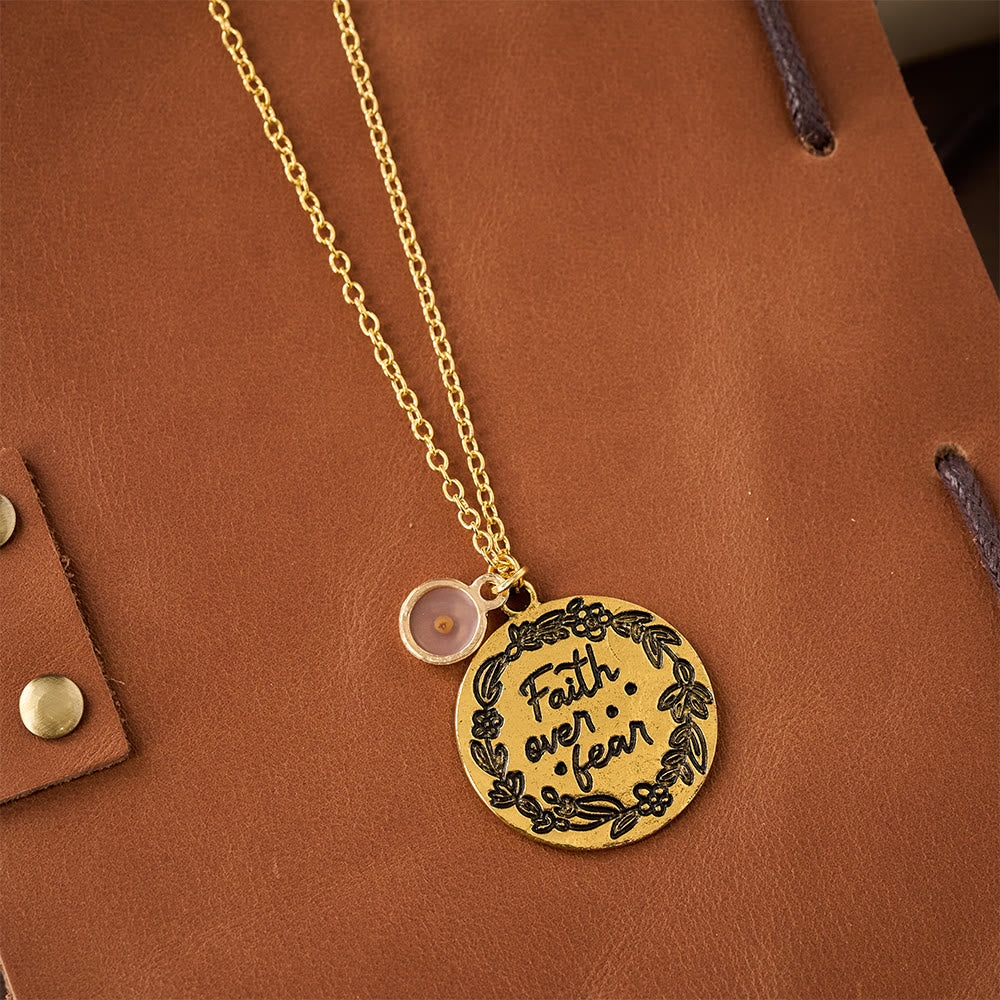 Faith Over Fear Mustard Seed Necklace