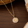 Pavé Crystal Cross Circle Necklace