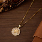 Pavé Crystal Cross Circle Necklace