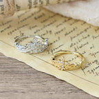 Dual Polished Style Cross-Crown Ring