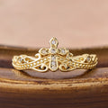 Dual Polished Style Cross-Crown Ring