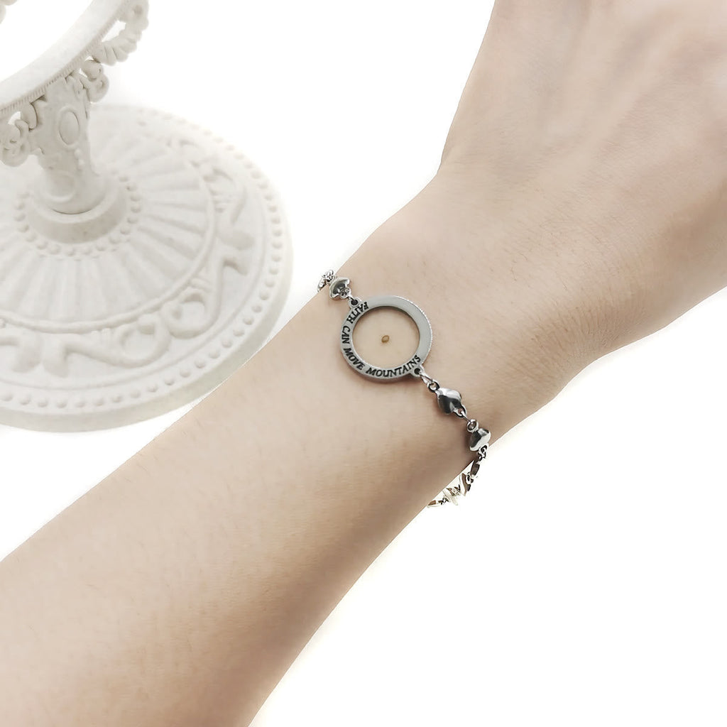 Matthew 17:20 & Luke 1:37 with Mustard Seed Bracelet