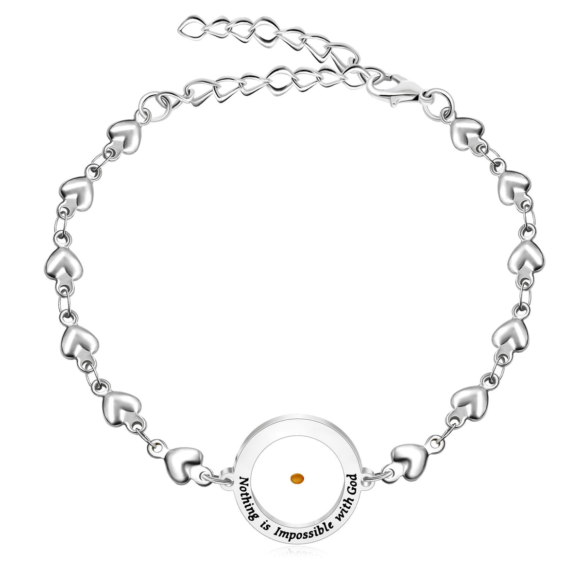 Matthew 17:20 & Luke 1:37 with Mustard Seed Bracelet