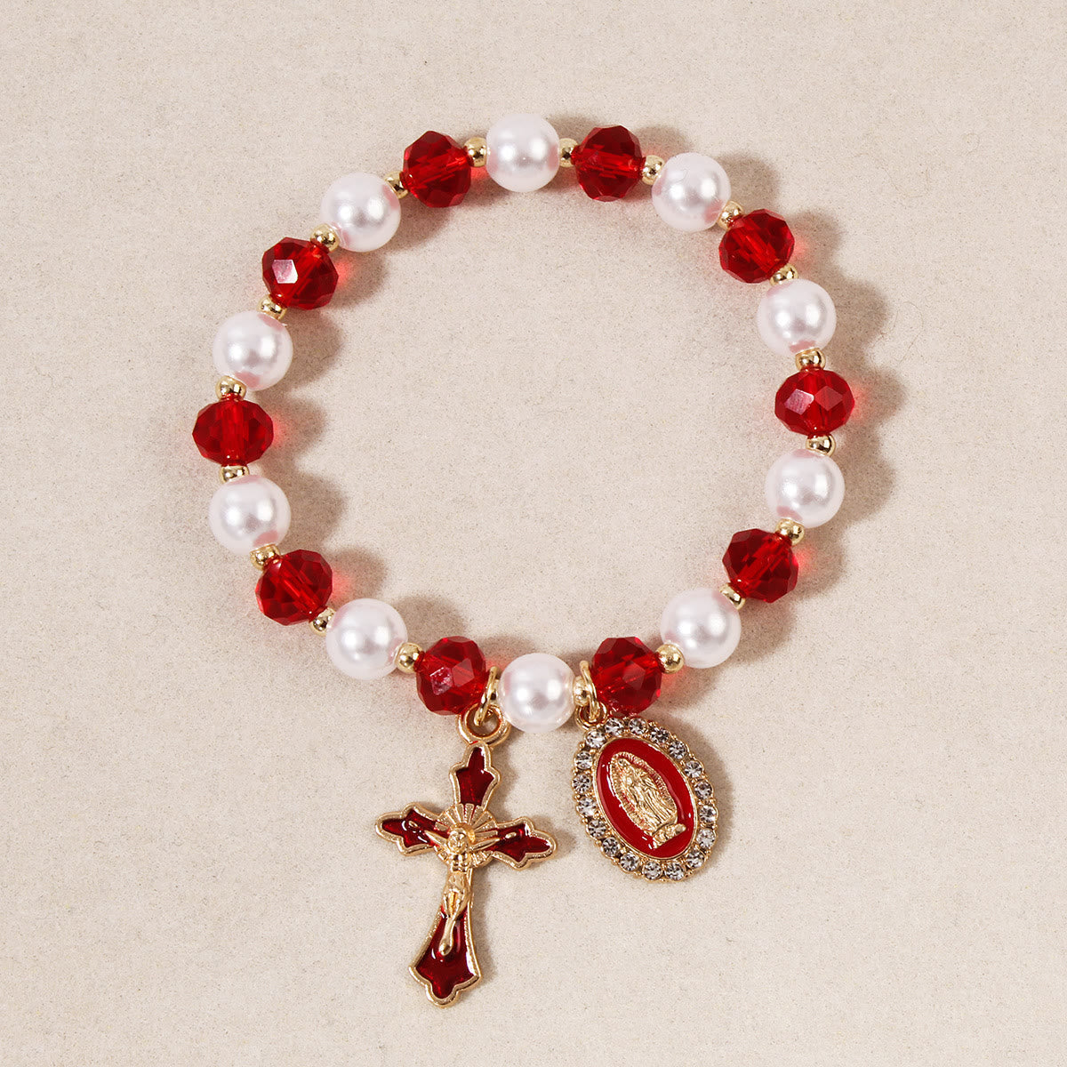 Marian Medallion Beaded Bracelet