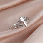 Cross & Heart Cutout Ring