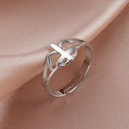 Cross & Heart Cutout Ring