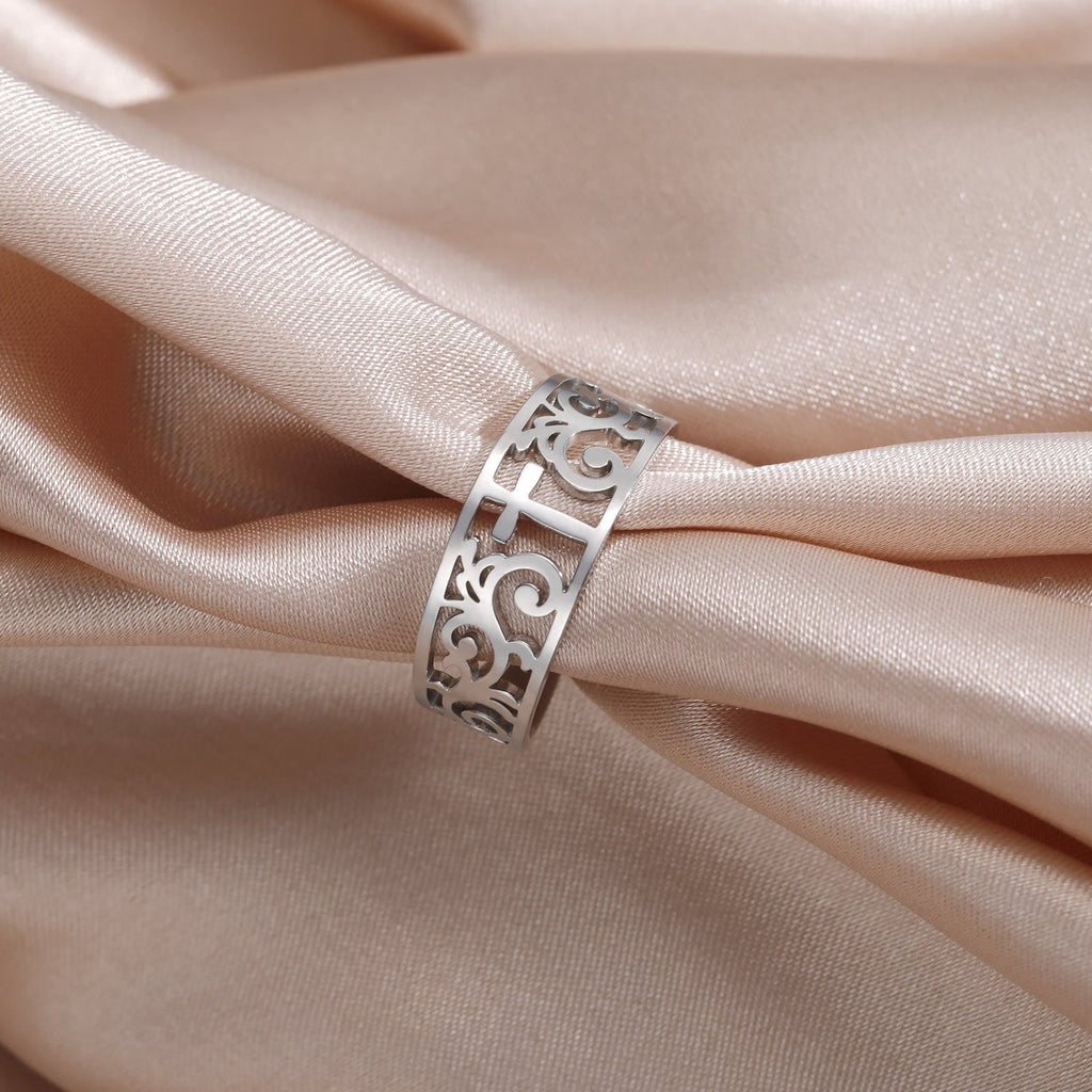 Filigree Cross Cutout Ring