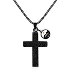 Textured Cross Mustard Seed Necklace