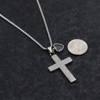 Textured Cross Mustard Seed Necklace