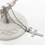 Textured Cross Mustard Seed Necklace