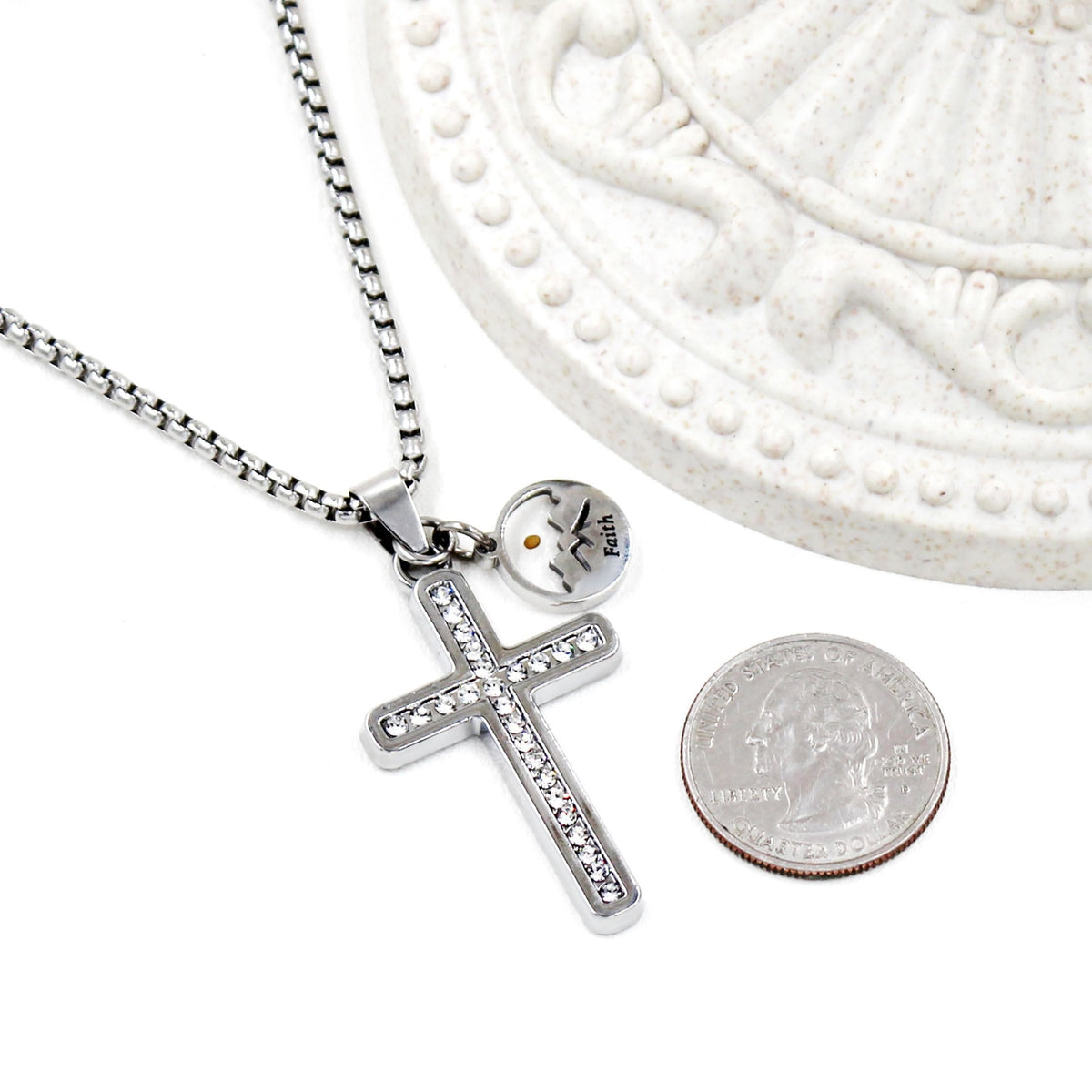 Zircon-Studded Mustard Seed Cross