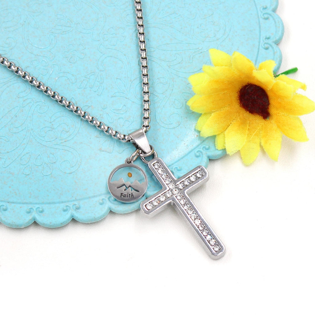 Zircon-Studded Mustard Seed Cross