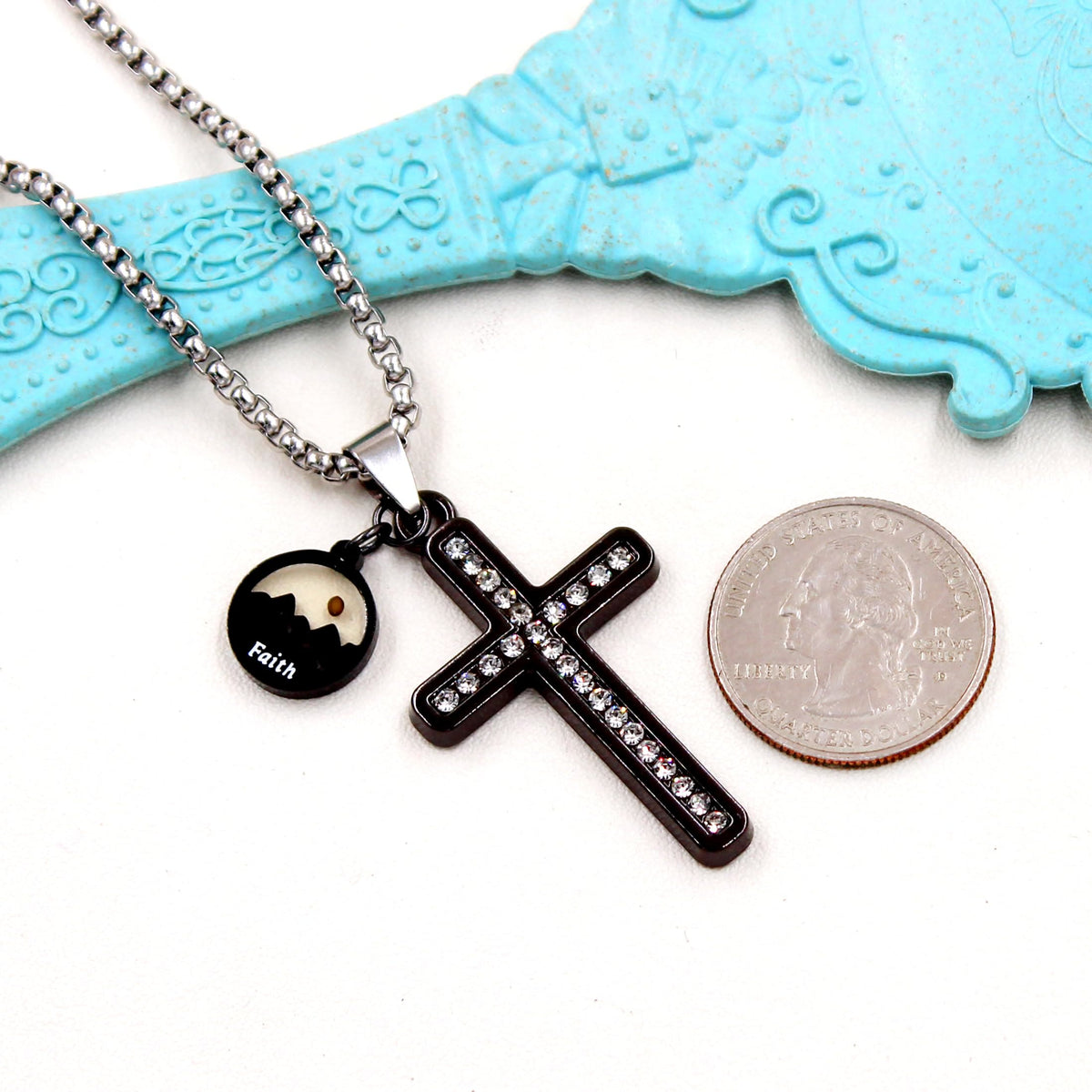 Zircon-Studded Mustard Seed Cross