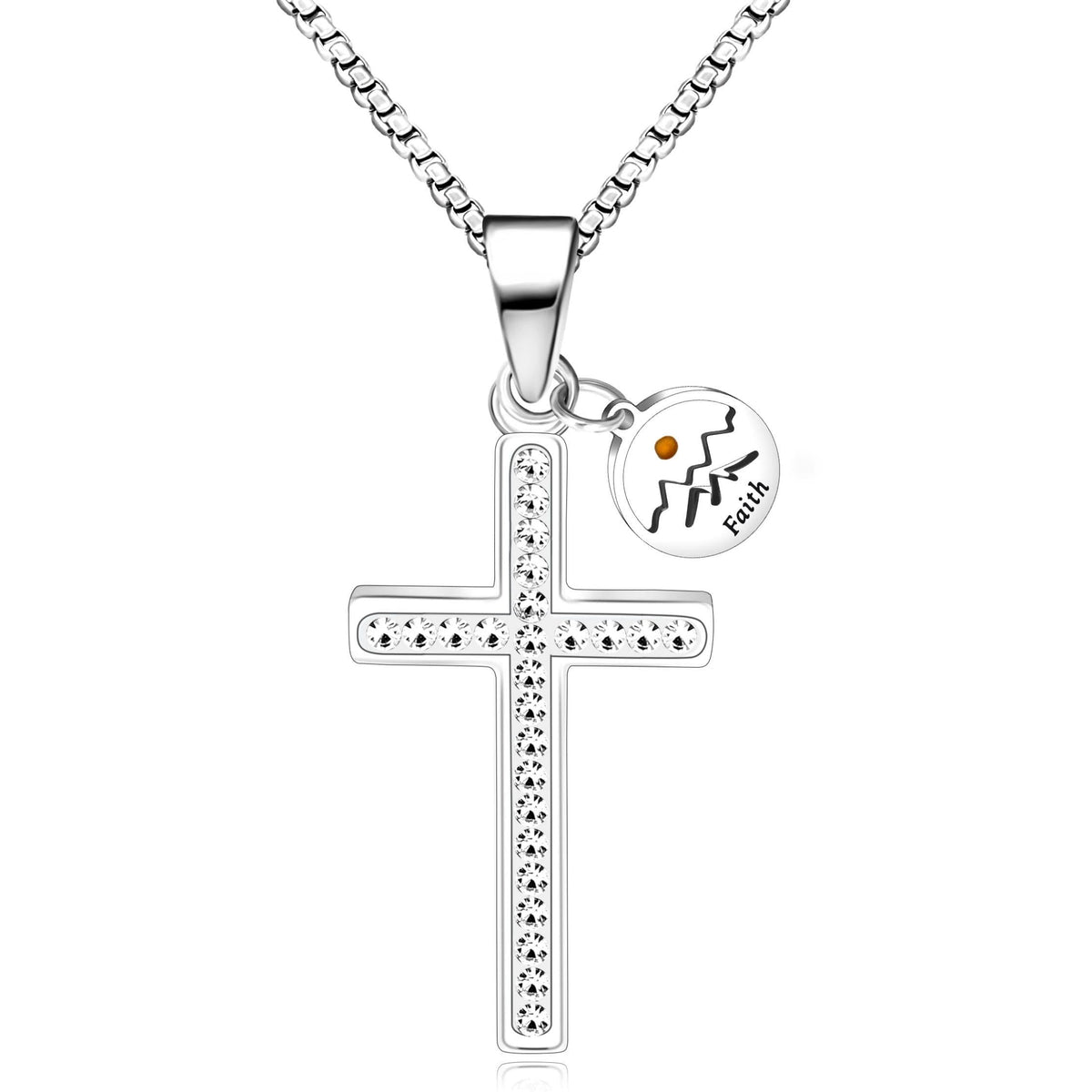 Zircon-Studded Mustard Seed Cross