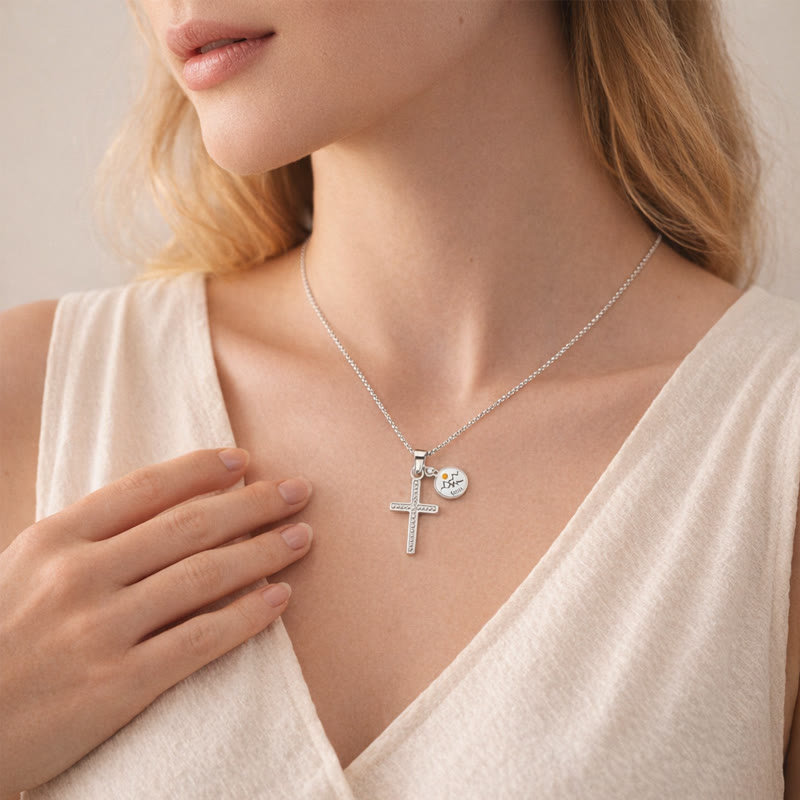Zircon-Studded Mustard Seed Cross