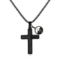 Jesus Engraved Mustard Seed Cross Necklace