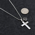 Jesus Engraved Mustard Seed Cross Necklace