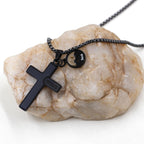 Jesus Engraved Mustard Seed Cross Necklace