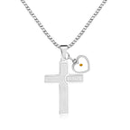 Jesus Engraved Mustard Seed Cross Necklace