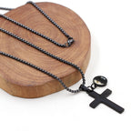 Jesus Engraved Mustard Seed Cross Necklace