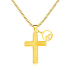 Jesus Engraved Mustard Seed Cross Necklace