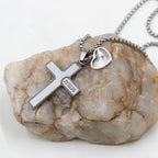 Jesus Engraved Mustard Seed Cross Necklace
