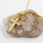Jesus Engraved Mustard Seed Cross Necklace
