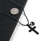 Jesus Engraved Mustard Seed Cross Necklace