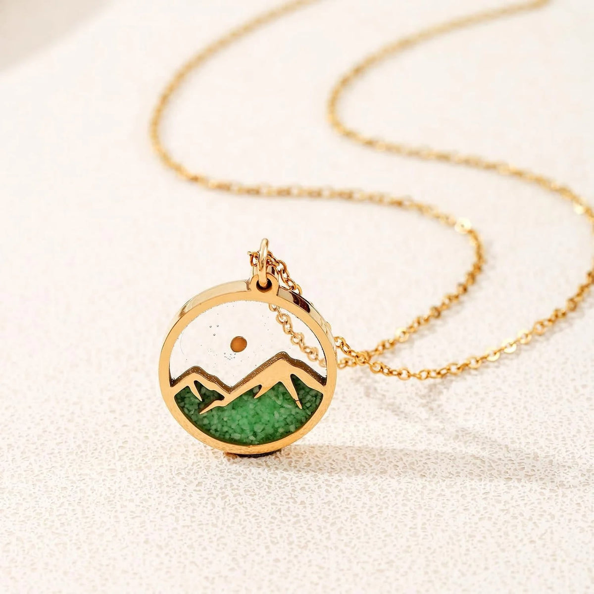 Glow-in-the-Dark Mustard Seed Mountain Necklace