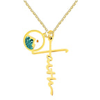 Faith Script Cross Mustard Seed Necklace