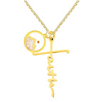 Faith Script Cross Mustard Seed Necklace
