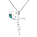 Faith Script Cross Mustard Seed Necklace