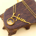 Faith Script Cross Mustard Seed Necklace