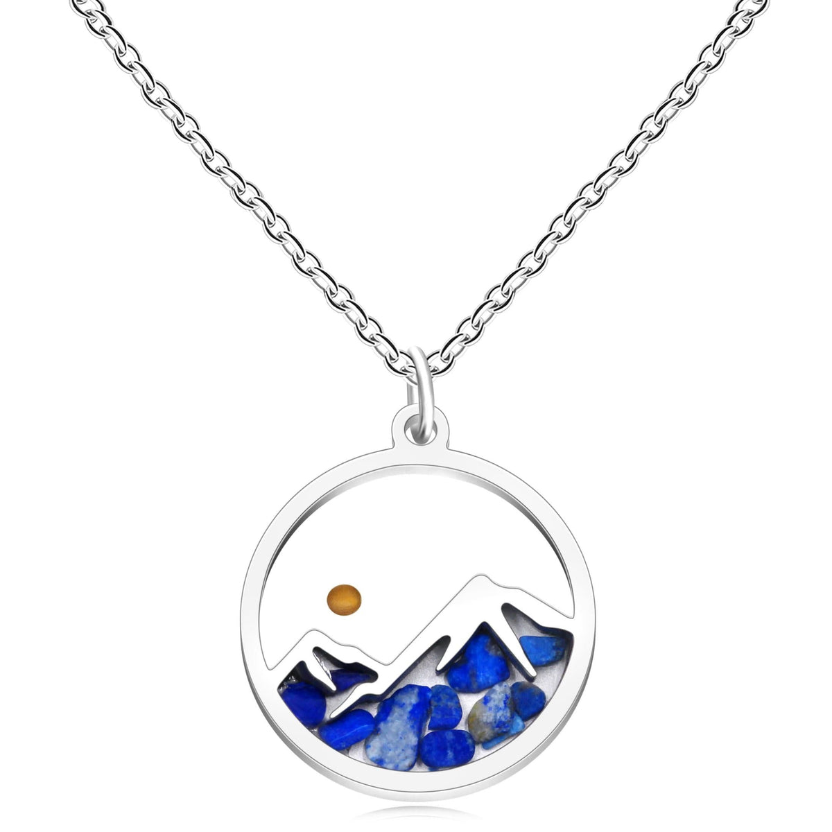 Multi-Gemstone Mustard Seed Mountain Necklace