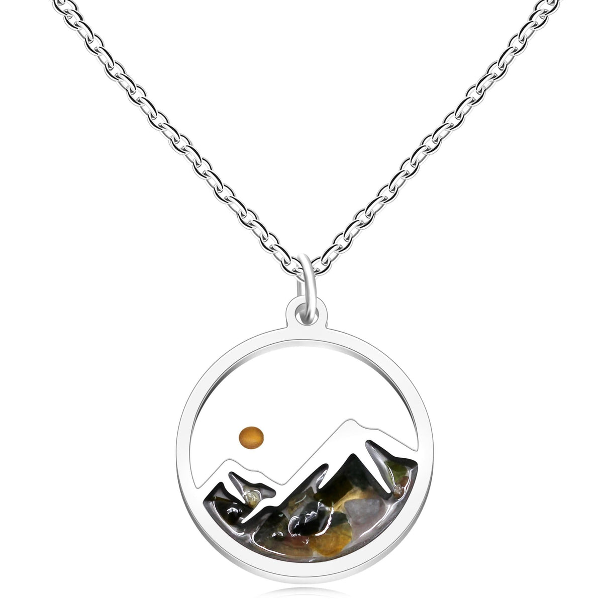 Multi-Gemstone Mustard Seed Mountain Necklace