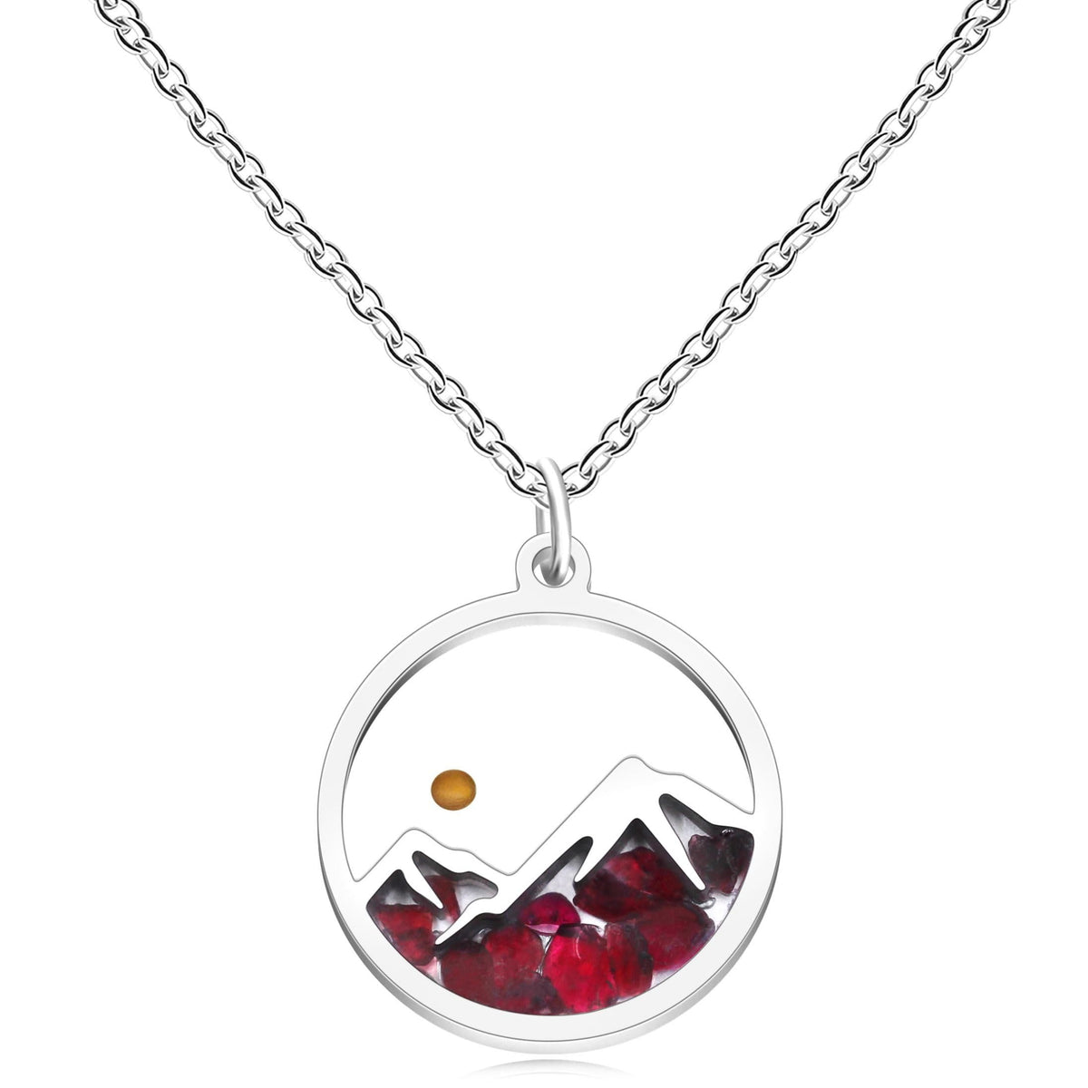 Multi-Gemstone Mustard Seed Mountain Necklace
