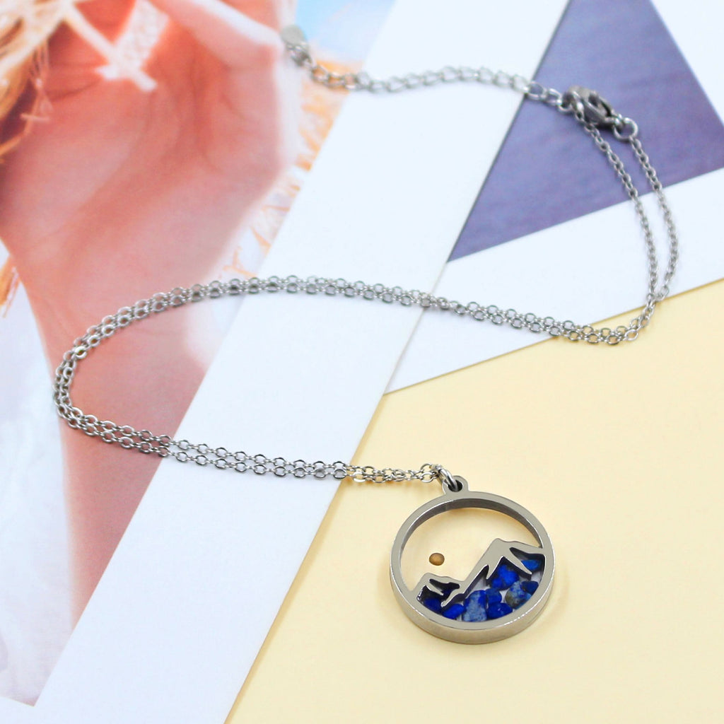Multi-Gemstone Mustard Seed Mountain Necklace