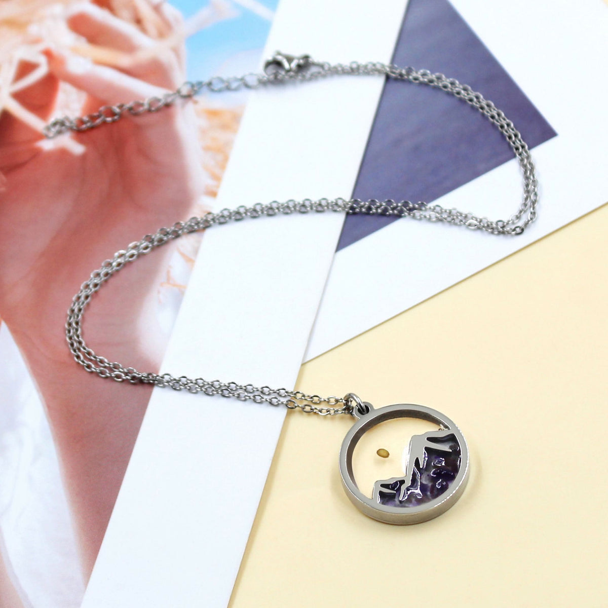 Multi-Gemstone Mustard Seed Mountain Necklace