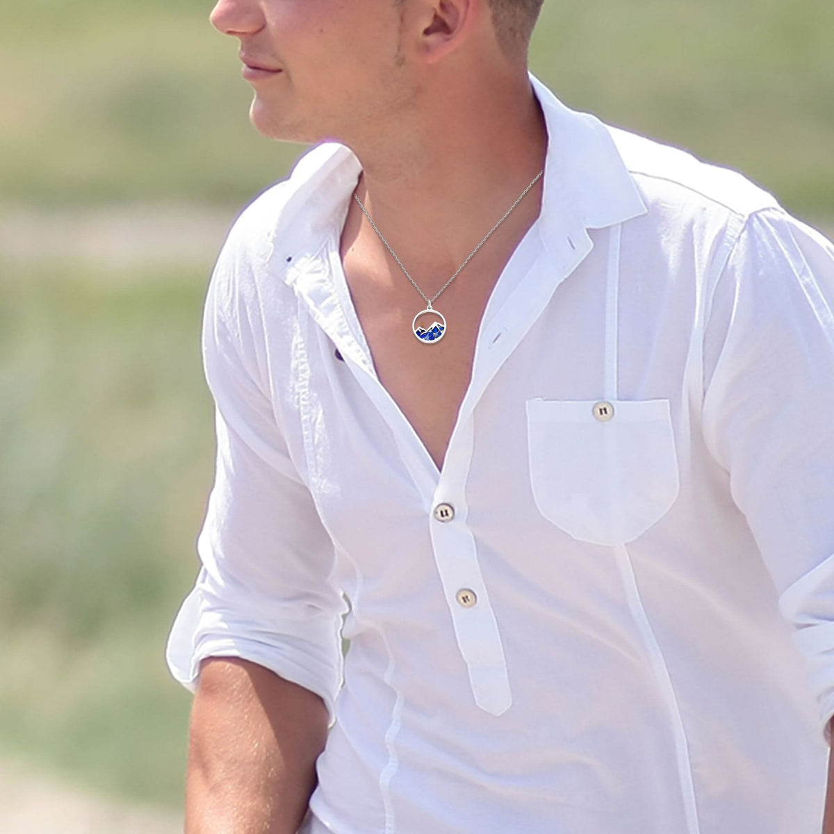 Multi-Gemstone Mustard Seed Mountain Necklace