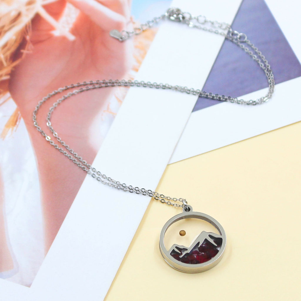 Multi-Gemstone Mustard Seed Mountain Necklace