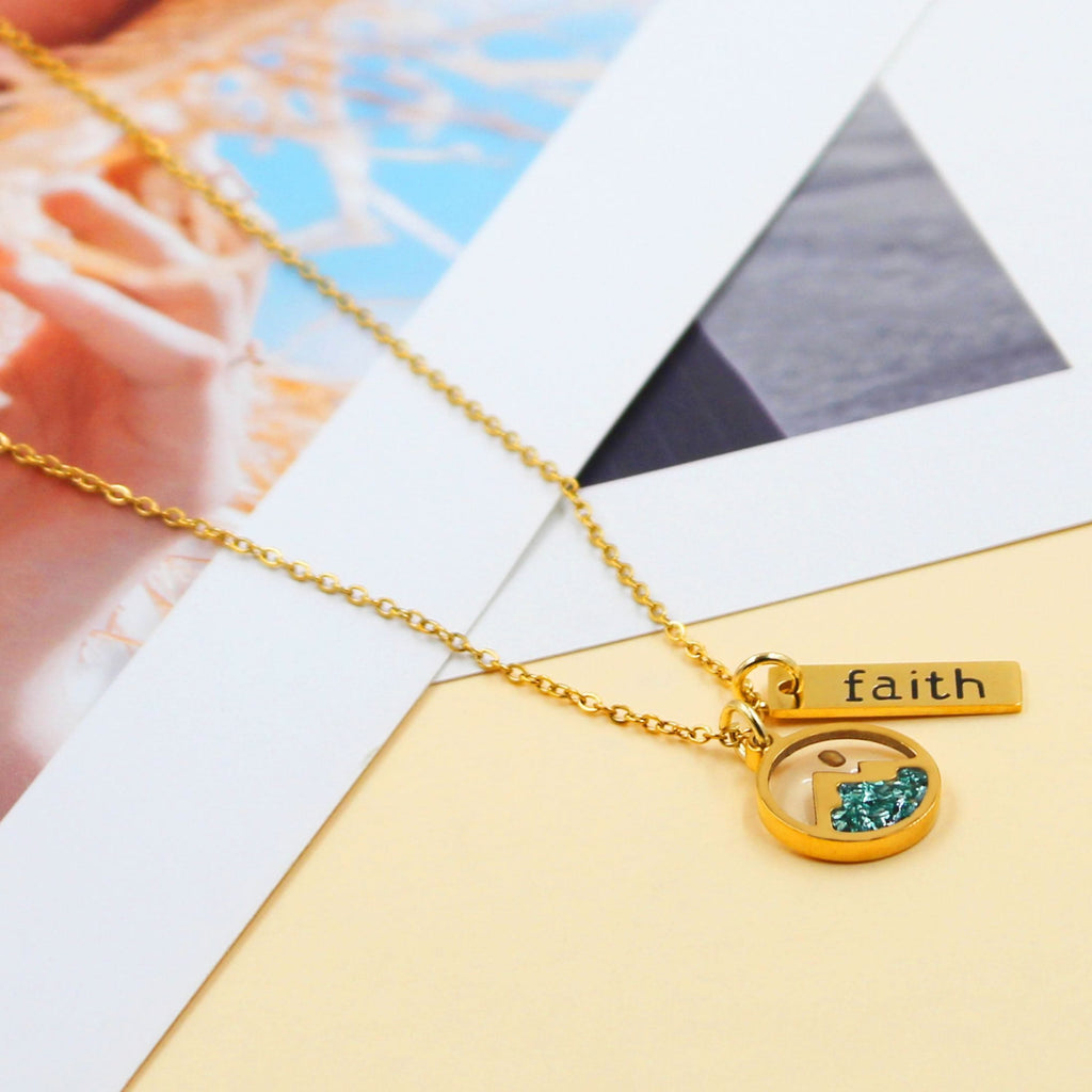Faith Tag & Mustard Seed Mountain Necklace