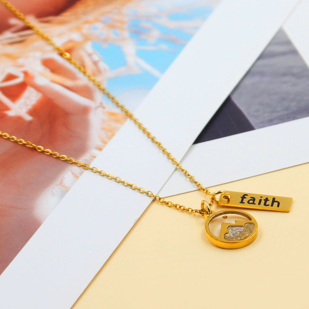 Faith Tag & Mustard Seed Mountain Necklace